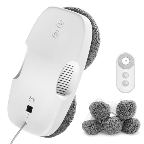 HUTT DDC55 Robot Lavavetri Finestre 3800Pa, Robot Lava Vetri Elettrico con Telecomando, per Grandi Finestre Interne/Esterne, Pareti in Marmo, Ceramica, con 12pcs Panno