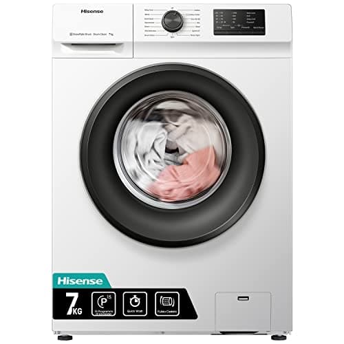 Hisense WFVC7012E - Lavatrice a Carica Frontale 7 Kg, 1200 rpm, 15 Programmi, Display LED, Programma Rrapido, Partenza Ritardata, Child Lock