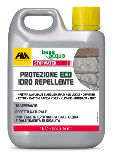 FILA Surface Care Solutions STOPWATER Protettivo Eco Idrorepellente ad Effetto Naturale, Traspirante ed Efficace Contro Gli Agenti Atmosferici, Incolore, 1 Litro