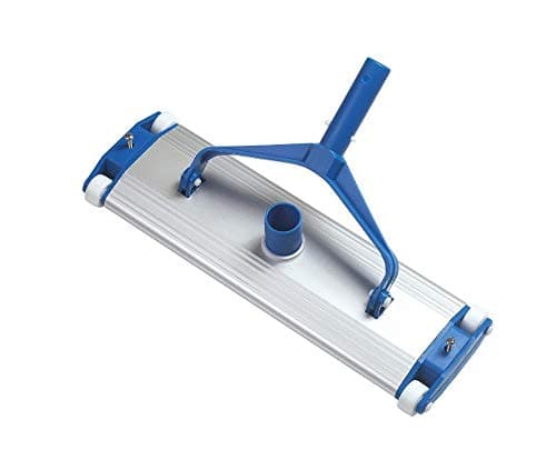 Opengardenweb Spazzola Scopa Aspira Fango Professionale Appesantita in Alluminio per Pulizia Fondo Piscina con Manico Standard 44,5x13cm Foro 38mm