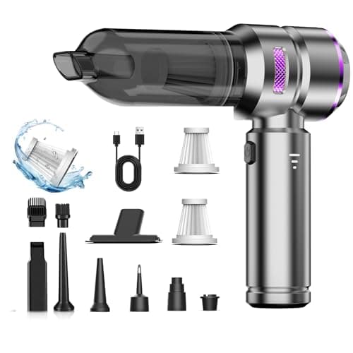 YQXTOOEL 20000pa Senza Fili Aspirapolvere Auto Potente Senza Spazzole,Usb C 4 In 1 Tre Livelli Di Potenza Aspira Briciole Portatile,Per Tessuti E Divani Auto Casa Ufficio Peli Di Domestici (Purple)