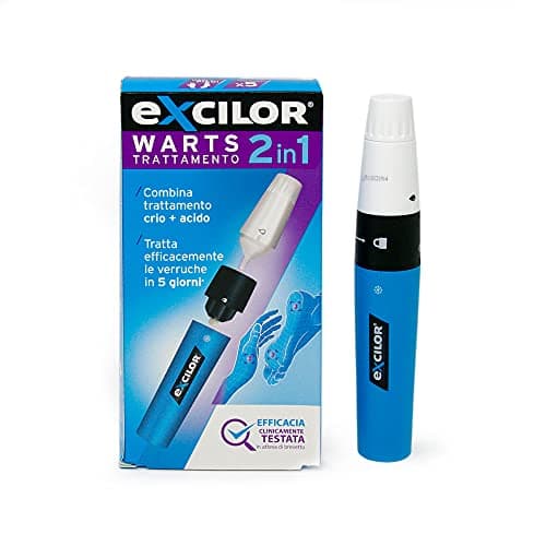 Excilor Warts Trattamento 2 in 1 - elimina le Verruche di mani e piedi in soli 5 giorni - azione combinata di Crioterapia e Acido Tricloroacetico in gel
