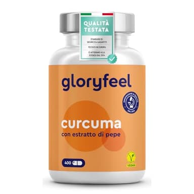 Curcuma e Piperina Plus, 400 Capsule (13 Mesi di Scorta), Curcumina e Piperina, 700mg di Pura Curcuma contenente Curcumina, Curcuma Integratore, Vegano, senza Additivi Artificiali