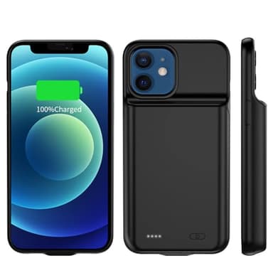YISHDA Custodia con batteria per iPhone 12 Mini, 6800 mAh, sottile, portatile, ricaricabile, custodia di ricarica compatibile con iPhone 12 Mini/13 Mini (5,4 pollici) (nero)