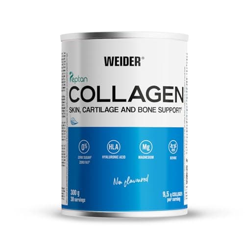 Weider Collagen (300g), Collagene Bovino in Polvere con Acido Ialuronico, Magnesio e Vitamina C, Peptidi di Collagene 100% Qualità Peptan, Senza Zucchero, Senza Grassi, Keto