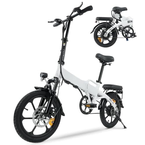 Finbike 250w Bici Elettrica Pieghevole, Bicicletta Elettrica A Pedalata Assistita, 7800 mah Batteria, Autonomia Di 35-60km, Facile Da Montare, Manubrio/sella Regolabile In Altezza, 3 Modalità Di Guida