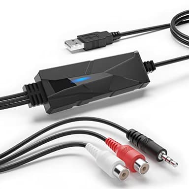 DriverGenius AudioXfer USB Dispositivo Di Cattura Audio – Registra Da Cassette, Vinili, MD E Altro Tramite 3,5mm/RCA Per Appassionati Di Musica & Podcaster | Compatibile Con PC, Mac & Linux (AV202-B)