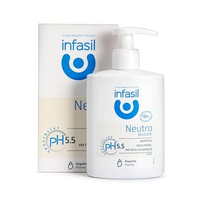 Infasil, Detergente Intimo Neutro pH Specialist, Detersione Delicata, Formula a pH Fisiologico, Clinicamente Testato su Pelli Sensibili, Rispetto e Delicatezza per Tutta la Famiglia, 200 ml