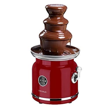 Cecotec Fun Chocolicious Cioccolato Fontana Power 90 W, design retrò, torre in acciaio inox, 3 livelli di cascata, parti staccabili, lavabili in lavastoviglie