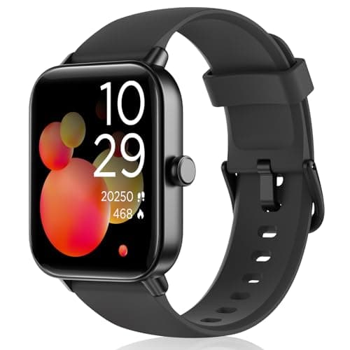 Smartwatch Uomo Donna Rispondi/Effettua Chiamate, 1.8" Orologio Alexa Integrata, SpO2/Frequenza Cardiaca/Sonno/Stress, 100+ Sports, Contacalorie/Passi, IP68 Smart Watch per Android/iOS (Nero, 1.8)
