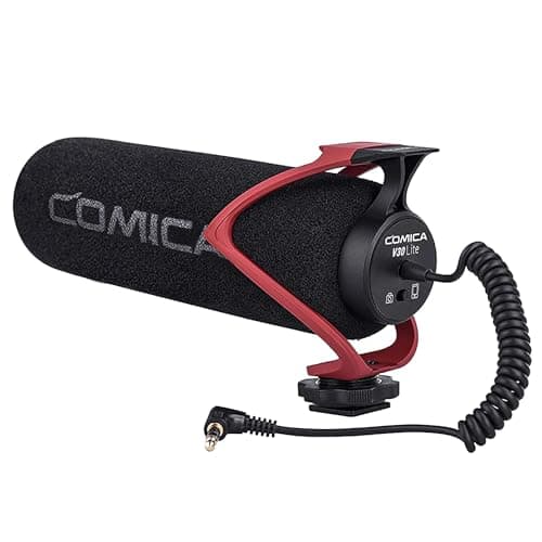 COMICA CVM-V30 LITE Microfono Video Supercardioide condensatore Microfono Videocamera microfono per Canon Nikon Sony Panasonic Camera/DSLR/smartphone (Rosso)
