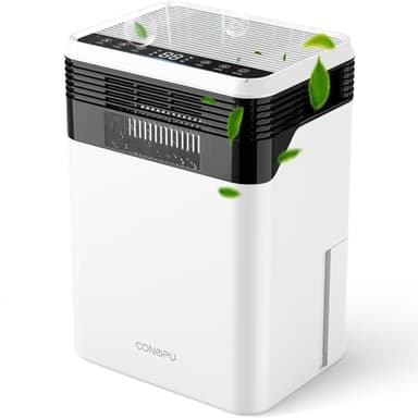 CONOPU Deumidificatore 3000ml, Deumidificazione 1700ml/Giorno, Deumidificatore Casa per 30m², 3 Modalità Intelligenti e LED Tempo Reale, Sbrinamento Automatico, Silenzioso a 33 dB, 24 Ore Timer