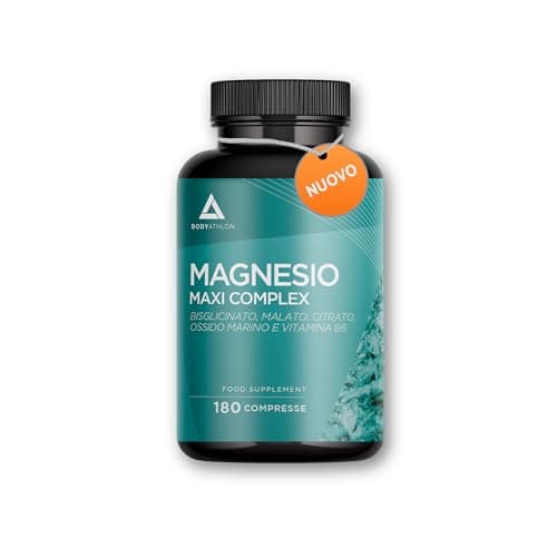 Magnesio Completo Compresse 180giorni- 4 Magnesio+ Vitamina B6- Citrato e Bisglicinato+ Malato+ Ossido marino+ Vitamina B6- Stanchezza, Articolazioni e muscoli- Magnesium Complex- Donna Uomo