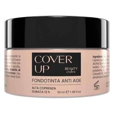 Fondotinta Idratante Anti-Rughe con Acido Ialuronico - Effetto Naturale, Copertura Modulabile e Lunga Durata | Per Pelli Mature e Giovani - 50ml CoverUp AlohaLabs