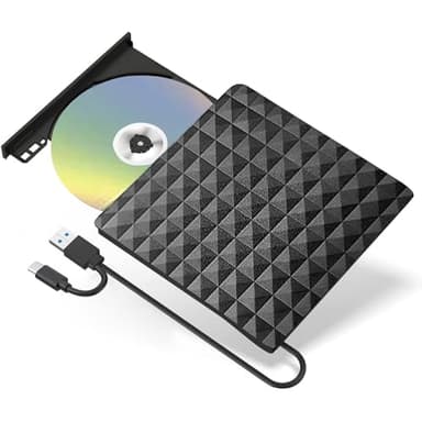 XIAOXIN Lettore CD DVD esterno USB 3.0, masterizzatore registratore DVD esterno ultra sottile portatile per PC, laptop, macbook, compatibile con Windows 10 8 7 XP Vista Mac OS