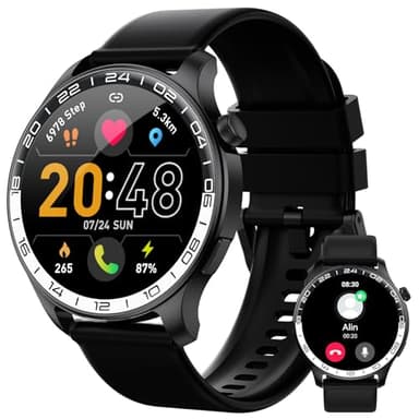 Fempoin Smartwatch, 1.43" HD AMOLED Orologio Smartwatch Uomo Donna con Chiamate e Whatsapp, Orologio Digitale con 100+ Sport, Sonno/Cardiofrequenzimetro, IP68 Impermeabile Smart Watch per Android iOS