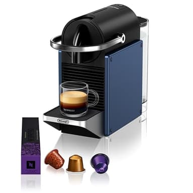 Nespresso De'Longhi Pixie EN127.BL, Macchina da Caffè con Sistema Capsule Nespresso, Modalità ECO, Espresso e Caffè Lungo, Design Compatto, Pressione 19 Bar, 1260W, Blu