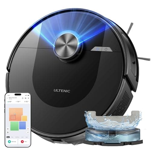 Ultenic D10 Robot Aspirapolvere Lavapavimenti con Mappatura, Robot Pavimenti 5000Pa, 120Min, Serbatoio Acqua e Polvere Integrato, Controllo APP/Alexa/Siri/IFTTT - Ottimo per Peli di Animali