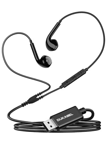 DuKabel Cuffie In-Ear USB Cuffie da gioco USB con microfono MEMS e controllo del volume Cuffie per PC con cancellazione del rumore per PS4 PS5 Computer Laptop Desktop Skype Office Live - 1,8 m