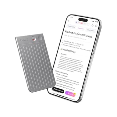 PLAUD NOTE Registratore Vocale AI con Custodia Nera - Trascrivi e Riassumi con Tecnologia AI - Supporta 112 Lingue, 64 GB di Memoria, Controllo App - Perfetto per Riunioni, Lezioni, Chiamate, Colloqui
