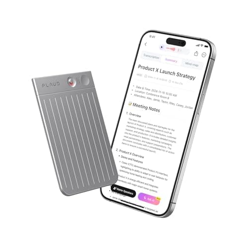 PLAUD NOTE Registratore Vocale AI con Custodia Nera - Trascrivi e Riassumi con Tecnologia AI - Supporta 112 Lingue, 64 GB di Memoria, Controllo App - Perfetto per Riunioni, Lezioni, Chiamate, Colloqui