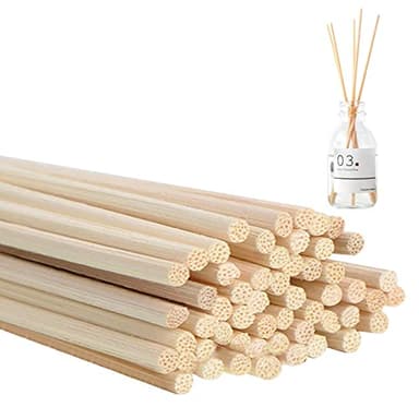 ANDSHUAI 50 Pezzi Bastoncini Profumatori Fibra,Bastoncini Diffusore,Bastoncini per Diffusori,Bastoncini di Diffusore,Bastoncini Fibra per Diffusore,per Spa Camera,casa,Ufficio (19cm*3mm)