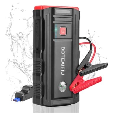 Avviatore Batteria Auto 3000A Avviatore di Emergenza per Auto/Moto Booster Catteria Auto (8.0L Gas o 6.5L Diesel) 12V Jump Starter BoosterTorcia a LED Ricarica USB