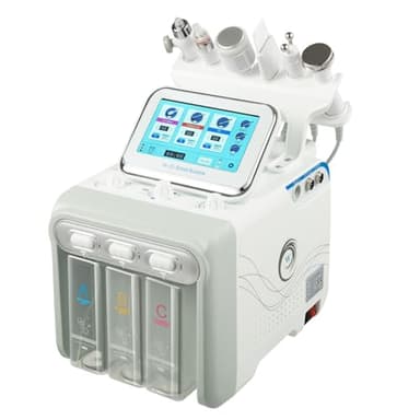 Macchina per la cura della pelle dell'ossigeno dell'acqua 6 in 1, macchina professionale per la pulizia profonda del viso, dispositivo Aquafacial con indicatore LED e cavo di alimentazione, acqua