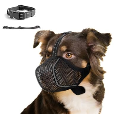 Museruola per Cani Anti-Masticatore, Museruola Traspirante Regolabile per Animali Domestici,Puoi Respirare e Bere Acqua,Adatto a Cani di Taglia Media e Grande (M)
