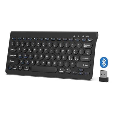 BQSS Tastiera iPad, Tastiera Bluetooth Ricaricabile, Per iPad 9/10 Generazione, iPad Air/Pro/Mini/Samsung tablet S9/Android e Window (Black)