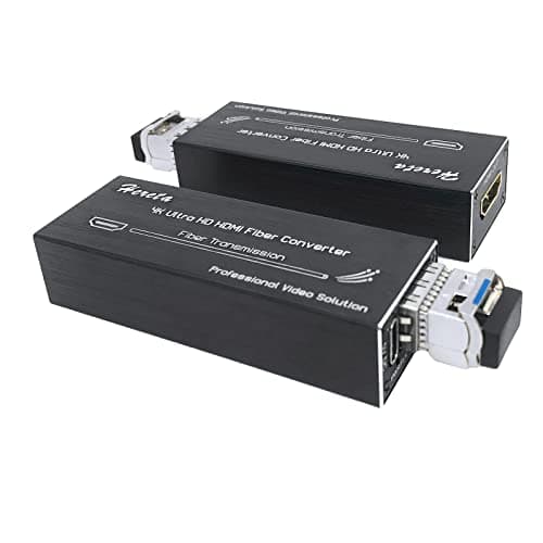 Hereta 4K HDMI Fiber Extender con modulo SFP (porta LC) Ricetrasmettitore ottico in fibra ottica da 20 KM su fibra ottica monomodale non compressa Nessuna perdita Nessuna latenza Trasmissione video