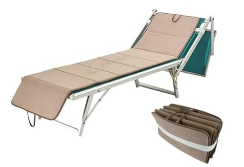 Cuscino Imbottito per Sdraio Lettino Materassino Prendisole Pieghevole Cuscino Poltrona Sdraio Relax Trasportabile Salvaspazio Misura Maxi 52x200 cm Tortora Marrone