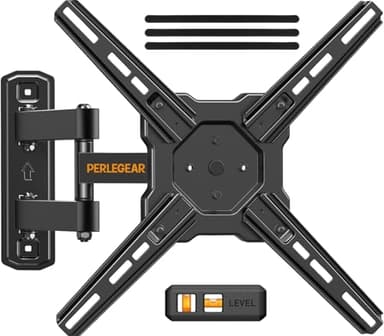 Perlegear Supporto da Parete per TV da 26-50 Pollici con Braccio Girevole e Estensibile, Staffa TV 43 pollici Max VESA 300x300mm, Portata Massima 25kg - PGMF13