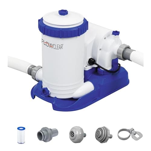 Bestway Flowclear 58391 - Pompa di Filtraggio a Cartuccia, Portata 9.463 L/H per Piscine Fuori Terra, Tipo IV-B