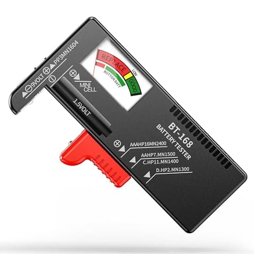 Dlyfull Tester per batteria, semplice tester universale per batterie AA AAA C D 9 V, misuratore di batteria veloce per batteria da 9 V/1,5 V e batterie a bottone