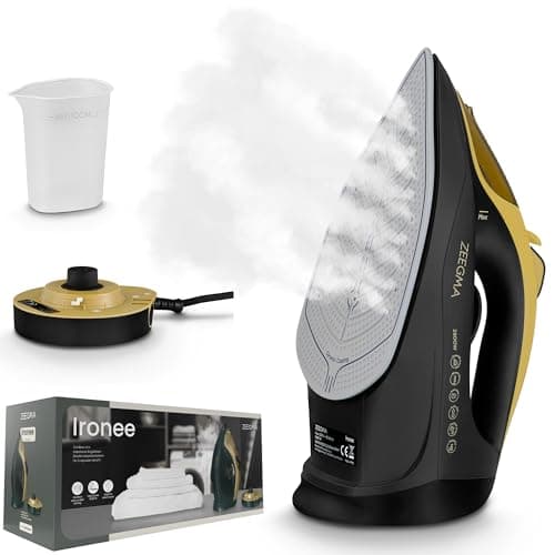 ZEEGMA IRONEE Ferro da stiro senza fili e con fili, Con rivestimento in ceramica 2600W, Stiratura orizzontale e verticale Serbatoio 320ml autopulente Antigoccia e anticalcare Stiratura