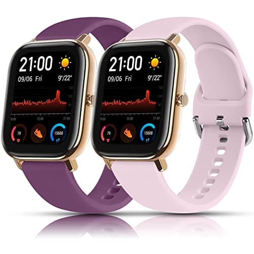 2 PCS Tobfit Cinturino per Amazfit GTS/Amazfit GTS 2, 20mm in Silicone Sportivo per Amazfit GTS 2 Mini/GTS 2e/GTS 3/GTS 4/GTS 4 Mini/Amazfit Bip/Bip Lite/Bip S/Bip U/Bip 3/GTR 42mm