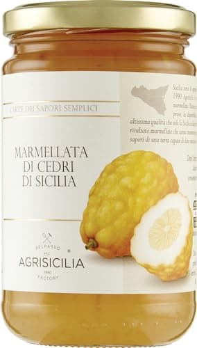 Agrisicilia Marmellata di Cedri di Sicilia, frutta di stagione e lavorazione artiginale vasetto da 360 grammi ottima per colazione e merenda
