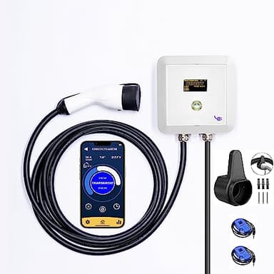 ChargeSplit Wallbox Domus WB132HS,Tipo 2,7.4kW,5M,WiFi/BT,OLED 2.42,Bilanciamento Carico/Solare. App iOS/Android, schedulazione,Monitor consumi casa/Ricarica/Differenziale 6ma dc