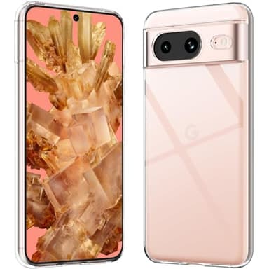 caslord Cover per Google Pixel 8, Anti Ingiallimento Custodia con Assorbimento degli Urti e Anti-Graffio,Custodia sottile in silicone e in TPU antiurto (Trasparente)