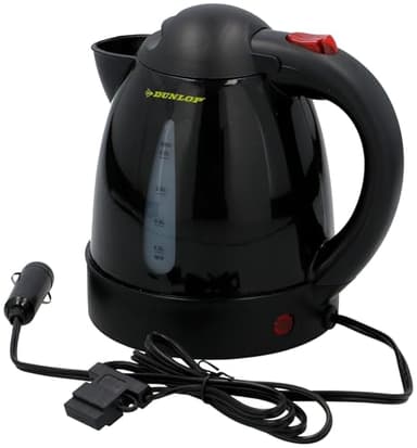 Dunlop Bollitore da Viaggio 24V - Bollitore Elettrico 0,8L - Bollitore Acqua per Auto con Presa Accendisigari - Protezione Termica e Protezione da Ebollizione a Secco - per Tè, Caffè eZuppe - Nero