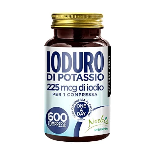 Ioduro di Potassio 600 Compresse - 225 mcg di Iodio per 1 Compressa - Alto Dosaggio - Normale Funzione della Tiroide - Fornitura di Lunga Durata (Confezione Singola) (Confezione Singola)