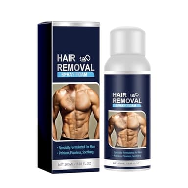 Generic Schiuma spray per depilazione per uomo, nessuna irritazione, depilazione, depilazione per uomo, ascelle, schiena, gambe, adatto a tutti i di pelle, 100 ml PvN084 (Blue, One Size)