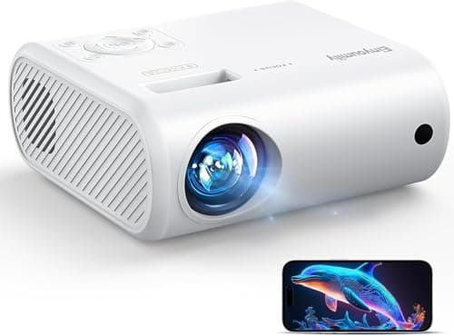Mini Proiettore Portatile Videoproiettore 4k - Proiettore da 15000 Lux Supporta Mirroring Dello Schermo Cablato, Compatibile con TV Stick/iOS