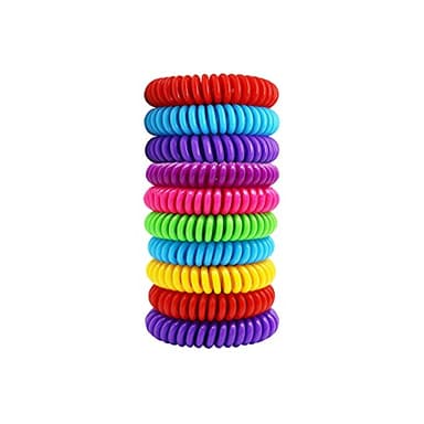 Confezione da 10 braccialetti repellenti per zanzare, repellente per insetti naturale puro per adulti e bambini, impermeabili, per protezione da viaggio all'aperto