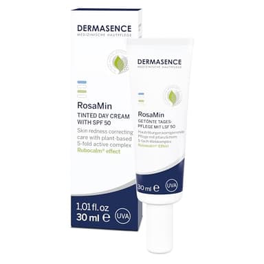 DERMASENCE RosaMin Tinted Day Cream SPF 50 da 30 ml, Crema colorata viso con protezione solare, Crema idratante viso con pigmenti colorati, Crema viso giorno per couperose e rosacea