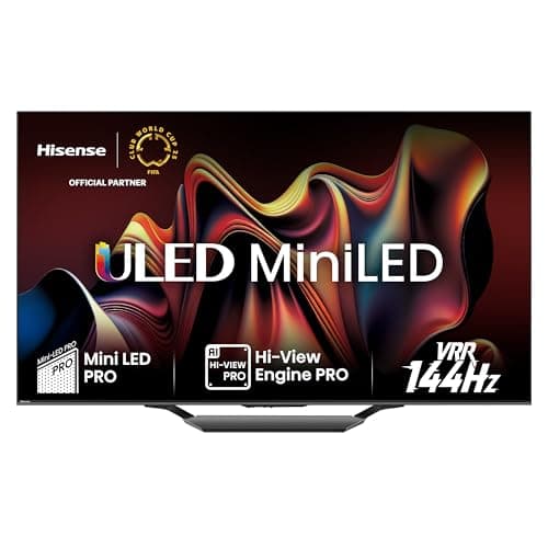 Hisense TV 55" Mini-LED 4K 55U72NQ, Smart TV VIDAA U7, Dolby Vision IQ, HDR 10+ Adaptive, 144Hz Game Mode PRO, Alexa Built-in, VIDAA Voice, Tuner DVB-T2/S2 HEVC 10, lativù 4K