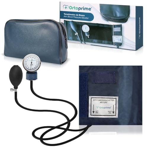 OrtoPrime Sfigmomanometro Manuale Professionale per Braccio, Misuratore di Pressione Manuale Aneroide, Kit Completo per Medici e Infermieri, Apparato per la Misura della Pressione Arteriosa