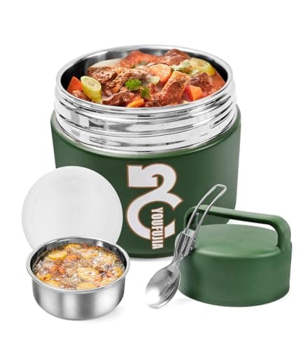 Bixury Thermos per Alimenti Caldi, 1300ml Contenitore Termico per Alimenti Caldi con Cucchiaio Pieghevole, Thermos Pappa Neonati in Acciaio Inox, per Zuppa, Porridge, Riso, Frutta