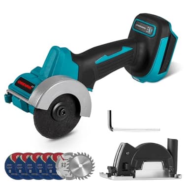 ONEVAN smerigliatrice angolare a batteria per Makita 18V, 76mm flessibile senza spazzole con regolazione della profondità di taglio, flex a batteria con dischi abrasivi e lame per seghe